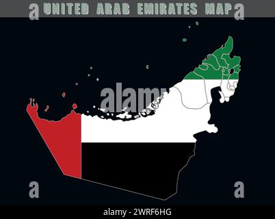 Map of the United Arab Emirates country. Vector illustration. Stock Vector