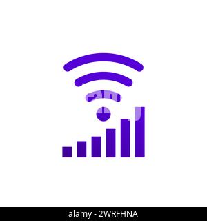 Wi-Fi signal strength icon, vector Stock Vector