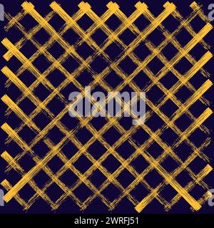 Vector hand drawn cute checkered pattern. Doodle Plaid geometrical simple texture. Crossing dry brush lines. Abstract crayon pattern ideal for fabric, Stock Vector