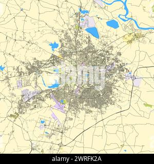 City map of Nagpur, Maharashtra, India Stock Vector