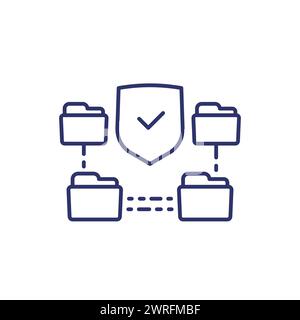 secure folders, data security line icon Stock Vector