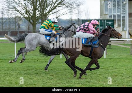 Fifth race at Wincanton, February 3rd 2022 - Peckmoor Farm Lodges' Novices' hurdle Stock Photo