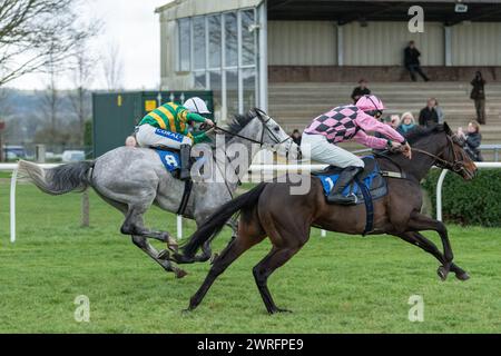 Fifth race at Wincanton, February 3rd 2022 - Peckmoor Farm Lodges' Novices' hurdle Stock Photo