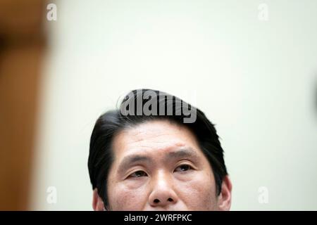 Washington, United States. 12th Mar, 2024. Former Special Counsel Robert Hur testifies before the House Judiciary Committee at the U.S. Capitol in Washington, DC on Tuesday, March 12, 2024. Hur investigated President Joe Biden's mishandling of classified documents. Photo by Bonnie Cash/UPI Credit: UPI/Alamy Live News Stock Photo