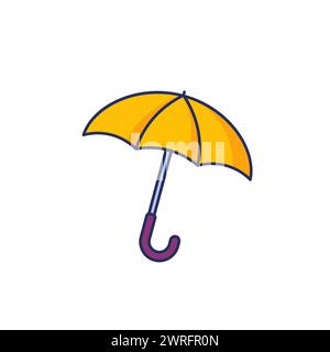 umbrella icon on white with outline Stock Vector