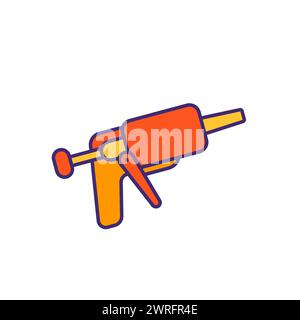 silicone gun icon with outline Stock Vector