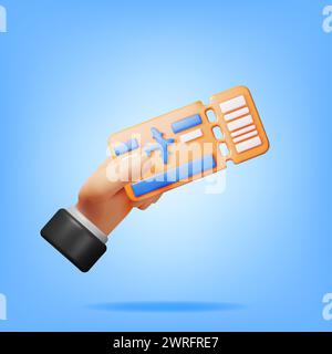 3d Airline Ticket or Boarding Pass in Hand Stock Vector Image & Art - Alamy