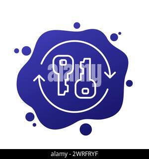 change keys line icon for web Stock Vector