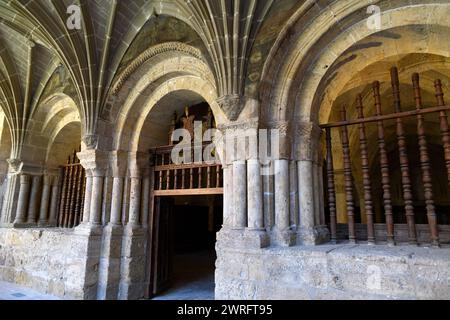 Santa Maria la Real de Fitero monastery (cistercian 12th century). Chapter house. Fitero, Comunidad Foral de Navarra, Spain. Stock Photo