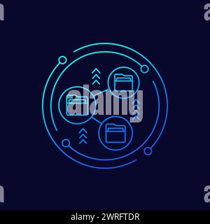 folders icon for apps, linear design Stock Vector