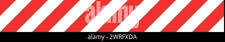 Barricade tape caution warning stripes - red and white diagonal striped vector repeatable seamless illustration Stock Vector
