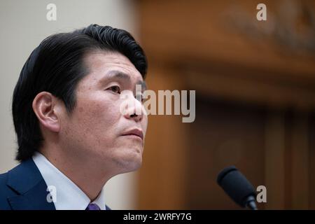 Robert K Hur, Special Counsel, testifies before the United States House Committee on the Judiciary concerning his report âReport of the Special Counsel on the Investigation Into Unauthorized Removal, Retention, and Disclosure of Classified Documents Discovered at Locations Including the Penn Biden Center and the Delaware Private Residence of President Joseph R. Biden, Jrâ in the Rayburn House Office Building on Capitol Hill in Washington, DC on Tuesday, March 12, 2024. Credit: Annabelle Gordon/CNP Stock Photo