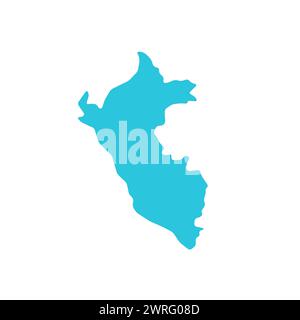 Peru map sillhuete icon. Graphic isolated on white background. From blue icon set. Stock Vector