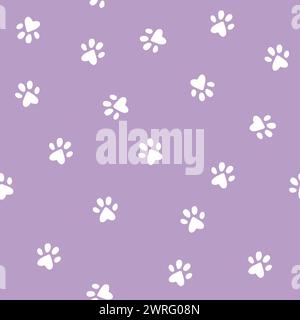 Cat little paws seamless pattern Stock Vector