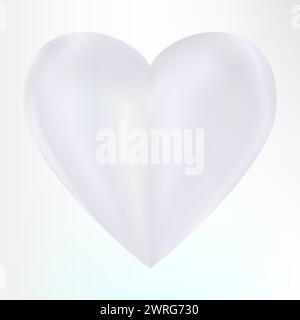 Holographic mother-of-pearl heart. Opal heart shape. Magic love talisman. Stock Vector
