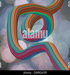 Colorful Spiral Ribbon Captured with Stunning Bokeh Effect Stock Photo