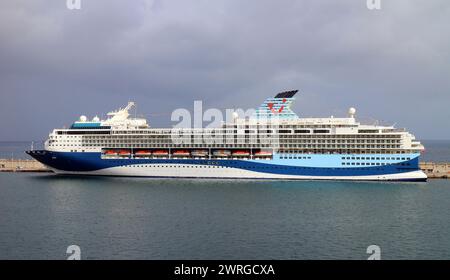 TUI cruise ship Marella Explorer moored in the port of Santa Cruz de Tenerife in March 2024 Stock Photo