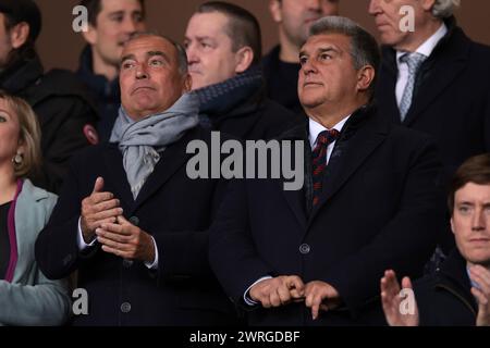 Barcelona, Spain. 12th Mar, 2024. Joan Laporta prior to the UEFA Champions League match at Estadi Olimpic Lluis Companys, Barcelona. Picture credit should read: Jonathan Moscrop/Sportimage Credit: Sportimage Ltd/Alamy Live News Stock Photo