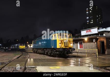 56081 sits at UKRL Leicester Depot on 2.1.24. 56081 was supposed to be heading to Longport after here to support the 69 program, but it seems it could Stock Photo