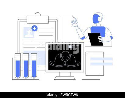 AI-Enhanced Medical Diagnosis abstract concept vector illustration. Stock Vector