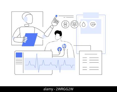 AI-Analyzed Patient Health Monitoring abstract concept vector illustration. Stock Vector