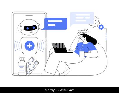 AI-Powered Healthcare Chatbots abstract concept vector illustration. Stock Vector