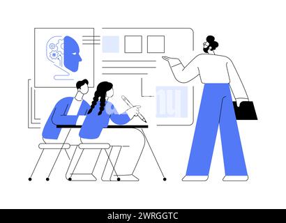 AI-Enhanced Classroom Management abstract concept vector illustration ...