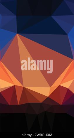 Vector Low poly abstract blue and orange background, trendy, geometric, business luxury polygonal wallpaper, triangle modern style poster Stock Vector