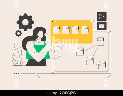 Document management soft abstract concept vector illustration. Stock Vector