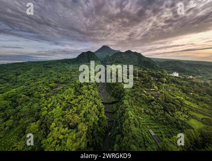 Mount Merapi view from Nawang Jagad Sleman, Central Java, Indonesia Stock Photo