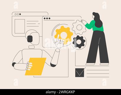 Collaborative robotics abstract concept vector illustration Stock ...