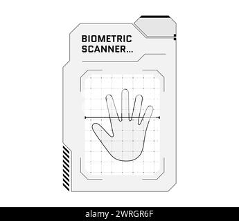 HUD digital futuristic user palm scan interface panel. High tech ...