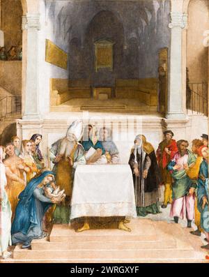 The Presentation of Christ in the Temple, c.1555. Found in the Collection of the Museo Pontificio Santa Casa, Loreto. Stock Photo