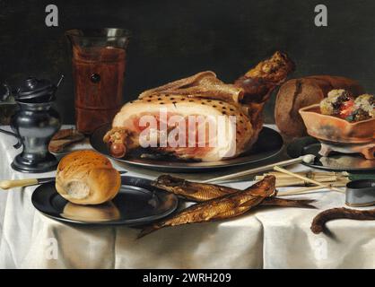 Still Life with Ham, 1625. Private Collection Stock Photo