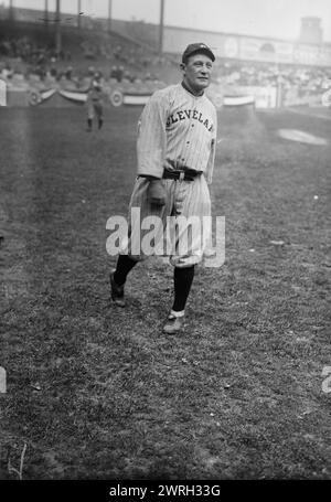 Germany Schaefer, Cleveland AL (baseball), 1918. Shows baseball player Germany Schaefer at the Cleveland Indians vs. the New York Yankees game at the Polo Grounds, New York City, May 27, 1918. Stock Photo