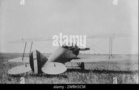 Marine in Scout plane, 10 June 1918 (date created or published later). An airplane at the Marine Flying Field, Miami, Florida during World War I. Stock Photo