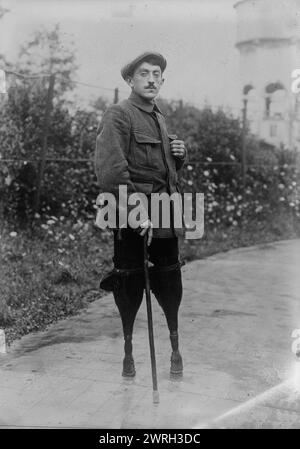 Louis Blin [Monitor, French Cripple School], 17 May 1918 (date created or published later). Louis Blin, a man with artificial legs who served as a monitor at French school for the disabled. Stock Photo