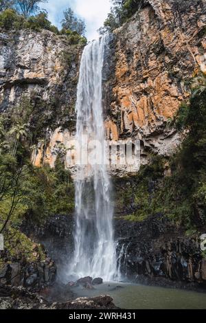 Waterfall at Springbrook Falls seen from below. Queensland, Australia. Stock Photo