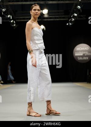 Faride  during the MOMAD catwalk within Madrid Fashion Week, at IFEMA in Madrid. February 10, 2023 Spain Featuring: model Where: Madrid, Spain When: 10 Feb 2024 Credit: Oscar Gonzalez/WENN Stock Photo