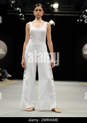 Faride  during the MOMAD catwalk within Madrid Fashion Week, at IFEMA in Madrid. February 10, 2023 Spain Featuring: model Where: Madrid, Spain When: 10 Feb 2024 Credit: Oscar Gonzalez/WENN Stock Photo