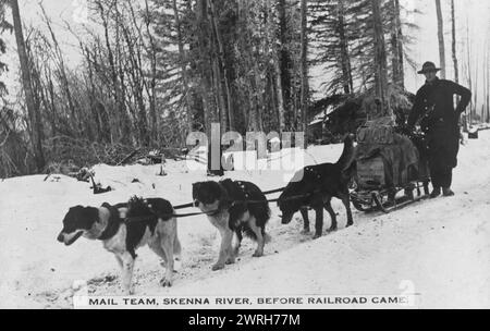 Mail team before railroad came, between c1900 and c1930. Stock Photo