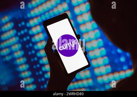 Brazil. 12th Mar, 2024. In this photo illustration, the Currys logo is displayed on a smartphone screen. Credit: SOPA Images Limited/Alamy Live News Stock Photo