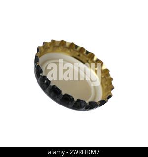 One beer bottle cap isolated on white Stock Photo