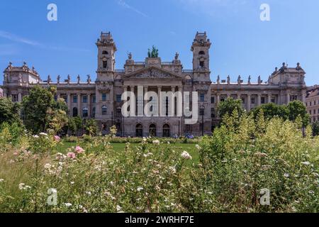 This is the Palace of Justice building, an historic landmark building located opposite the Hungarian Parliament Building on June 10, 2022 in Budapest, Stock Photo