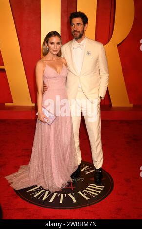 BEVERLY HILLS, CALIFORNIA - MARCH 10: (L-R) Emily Blunt and John Krasinski attend the 2024 Vanity Fair Oscar Party hosted by Radhika Jones at Wallis Annenberg Center for the Performing Arts on March 10, 2024 in Beverly Hills, California. Credit: Jeffrey Mayer / MediaPunch Stock Photo