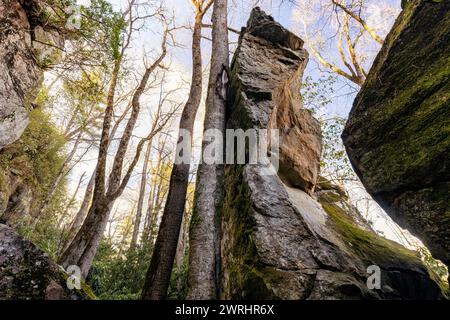 Granite City landscape -  Nantahala National Forest, near Cashiers, North Carolina, USA Stock Photo