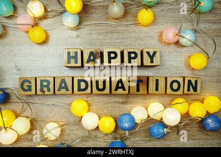 Happy Graduation alphabet letters with LED cotton balls decoration on ...