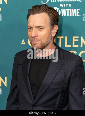 New York, USA. 12th Mar, 2024. Ewan McGregor attends premiere of movie 'A Gentleman in Moscow' at MoMA in New York on March 13, 2024. (Photo by Lev Radin/Sipa USA) Credit: Sipa USA/Alamy Live News Stock Photo