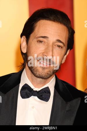 BEVERLY HILLS, CALIFORNIA - MARCH 10: Adrien Brody attends the 2024 Vanity Fair Oscar Party hosted by Radhika Jones at Wallis Annenberg Center for the Stock Photo