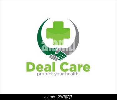 deal care logo designs simple modern for medical service Stock Vector